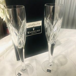 John Rocha Waterford Sig. Crystal Champagne Flutes